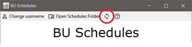 Update Option button in toolbar highlighted